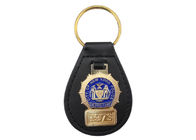Εξατομικευμένο συνήθεια δέρμα Keychain αστυνομίας της Νέας Υόρκης με το μαλακό έμβλημα σμάλτων ορείχαλκου, χρυσός που καλύπτεται