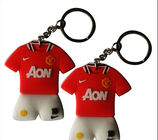 Κόκκινα PVC Keychains ποδοσφαίρου της Manchester United προωθητικά μαλακά/λάστιχο