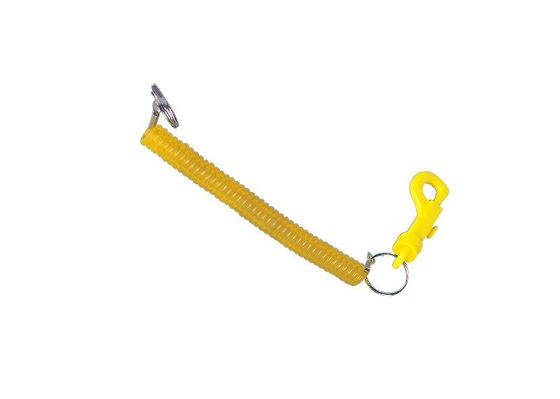 Κίτρινα πλαστικό και PVC προωθητικό Keychains, κάτοχος PP πιστωτικών καρτών με το σπειροειδές σκοινί 30583