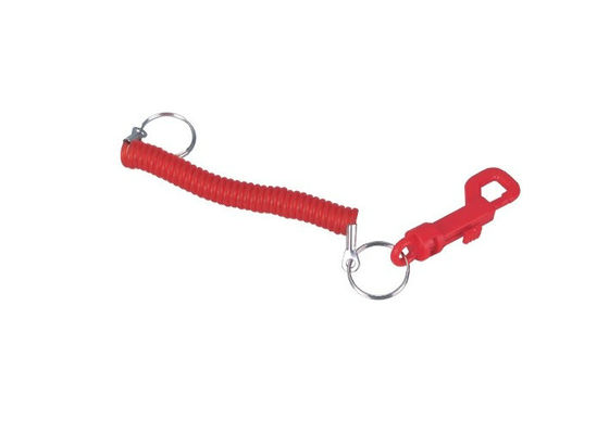 Διακοσμητικά κόκκινα PP και PVC προωθητικό Keychains με το σπειροειδές σκοινί 30584