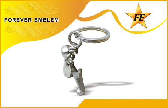 Το τρισδιάστατο μέταλλο προωθητικό Keychains χαλκού/χαλκού με το διασπασμένο δαχτυλίδι + πηδά το δαχτυλίδι