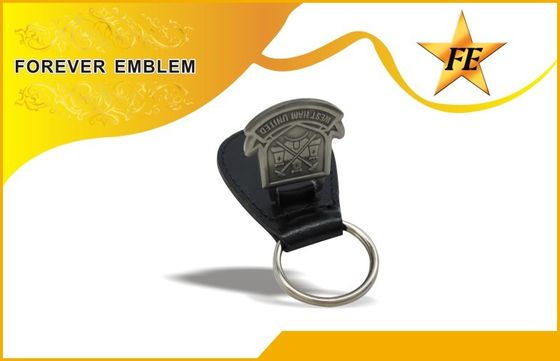 Γνήσιος, PU, δέρμα προωθητικό Keychains PVC με το λογότυπο μετάλλων συνήθειας