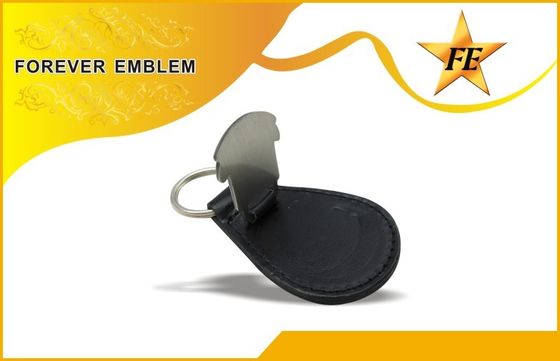 Γνήσιος, PU, δέρμα προωθητικό Keychains PVC με το λογότυπο μετάλλων συνήθειας