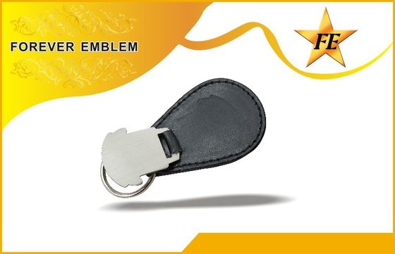 Γνήσιος, PU, δέρμα προωθητικό Keychains PVC με το λογότυπο μετάλλων συνήθειας