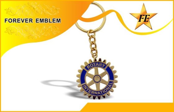 Μίμησης σκληρό μέταλλο προωθητικό Keychains σμάλτων χαλκού με τη χρυσή επένδυση