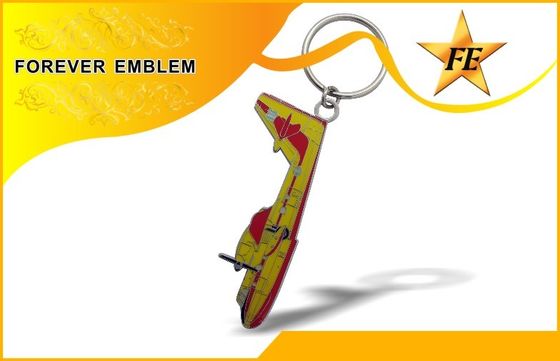 Τυπωμένο χαλκός μέταλλο προωθητικό Keychains συνήθειας με τη χρυσή επένδυση