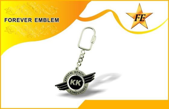 Μέταλλο προωθητικό Keychains συνήθειας κραμάτων ψευδάργυρου με την επένδυση νικελίου