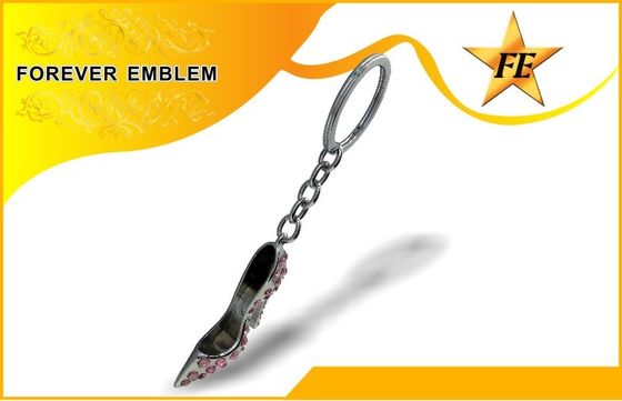Ψηλοτάκουνο παπουτσιών ασήμι Keychains μετάλλων προωθητικό με Rhinestone