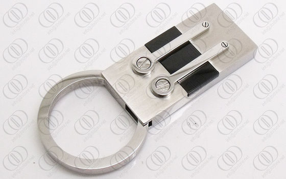 Μαύρος και ασημένιος λαμπρός Keychain PVD IP ανοξείδωτου βιδών