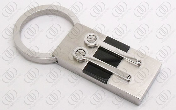 Μαύρος και ασημένιος λαμπρός Keychain PVD IP ανοξείδωτου βιδών