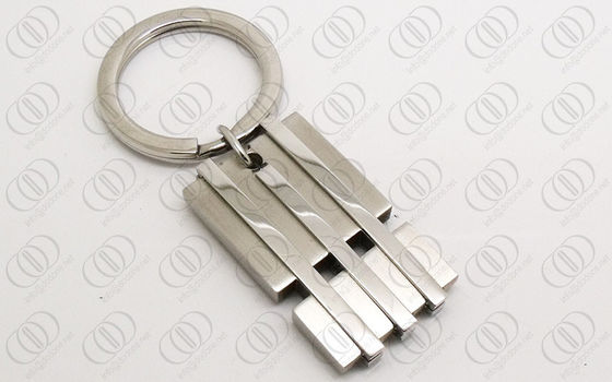 Λαμπρή γυαλισμένη μοντέρνου ασημένιου Keychain ανοξείδωτου και βουρτσισμένο τελειώνουν
