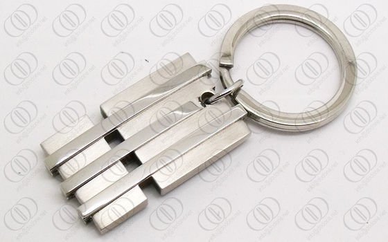 Λαμπρή γυαλισμένη μοντέρνου ασημένιου Keychain ανοξείδωτου και βουρτσισμένο τελειώνουν