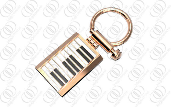 Αυξήθηκε χρυσή μαύρη άσπρη λάκκα κατόχων Keychain πιάνων για το μουσικό