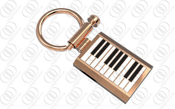 Αυξήθηκε χρυσή μαύρη άσπρη λάκκα κατόχων Keychain πιάνων για το μουσικό