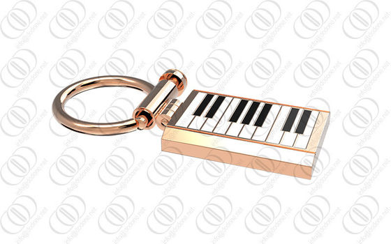 Αυξήθηκε χρυσή μαύρη άσπρη λάκκα κατόχων Keychain πιάνων για το μουσικό