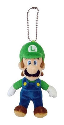 Μπλε και πράσινος έξοχος Backpack βελούδου του Mario γεμισμένος ζωικός Keychain συνδετήρας